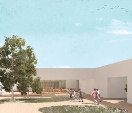 Concorso per il nuovo polo scolastico per il Comune della Marmilla (Medio Campidano, render Sertec Consulting)