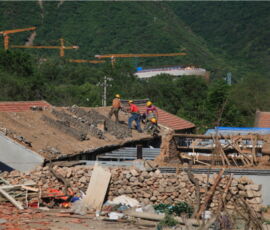 Il cantiere nel villaggio Xidazhuangke