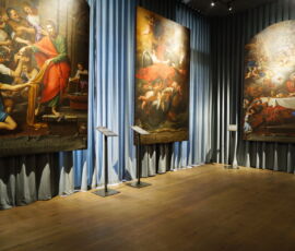 La sala dei capolavori con le tele dell'Oratorio della Compagnia di San Paolo (© Andrea Guermani)