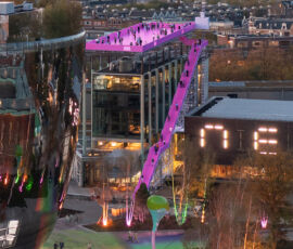 The Podium (Pink Outdoor Staircase) a Rotterdam, MVRDV