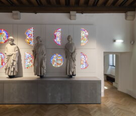 Musée de Cluny / refonte des parcours / Etat final avant réouverture / RDC / Salle 8 (vitraux de la Sainte Chapelle)