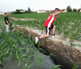 Liquefazione del suolo San Carlo (Fe), 2012 (foto di Paolo Righi, © Regione Emilia-Romagna)