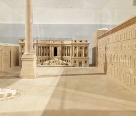 Plastico in legno della palazzo-fontana per la famiglia Chigi in Piazza Colonna a Roma (1659), ricostruzione del progetto di Pietro da Cortona, mai realizzato