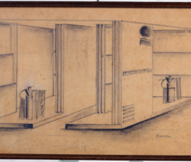Studio prospettico per lo Stand D.A.F.-Mi alla V Triennale di Milano, 1933