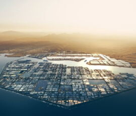 Neom, render di progetto, The Exagon (https://www.neom.com/en-us)
