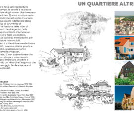 Una tavola della mostra di Lucien Kroll “Tutto è paesaggio, una architettura abitata. La periferia, luogo di incontro e partecipazione”