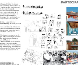 Una tavola della mostra “Tutto è paesaggio, una architettura abitata. La periferia, luogo di incontro e partecipazione”