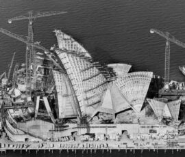 Jørn Utzon, Hall Todd & Littlemore, Ove Arup and Partners, Sydney Opera House, Sydney, 1957-1973. Photo by Robert Baudin, Courtesy Arup