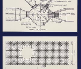 Kenzo Tange,Yoshikatsu Tsuboi, Mamoru Kawaguchu, Grand Roof Festival Plaza Expo 70, Osaka, 1970 - Pianta e prospetto della struttura reticolare, mostra MAXXI Technoscape, Courtesy Vittoria Stefanini