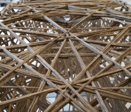 livMatS Pavilion: Winding detail of the natrual fibre component, © ICD/ITKE/IntCDC University of Stuttgart