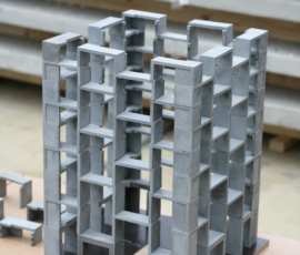 U2 - ILC Model. High-rise made of U shape elements, Credit Anna Mendgen, Chair of Conceptual and Structural Design. TU Berlin