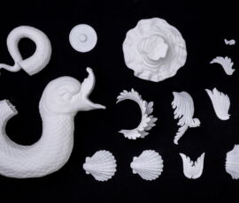 Sezioni stampate in 3D della Brocca a forma di mostro marino (© Oak Taylor-Smith per Factum Foundation)
