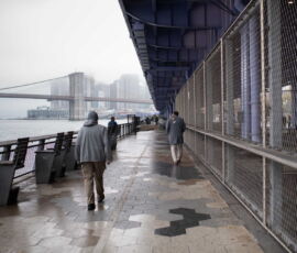 Chinatown, Lower Manhattan. Parte del progetto, The Big U, comprende una serie di muri mobili che verranno agganciati alla parte inferiore dell'autostrada sopraelevata. In caso di necessità, i muri potranno ribaltarsi per mitigare le inondazioni. Realizzati con la partecipazioni di artisti locali, i pannelli creerebbero un soffitto decorativo quando non in uso, mentre l'illuminazione integrata vorrebbe trasformare un'area buia in una destinazione comunitaria sicura