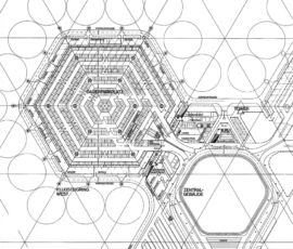 Primo progetto dell'aeroporto drive-in di Tegel, presentato al concorso del 1965