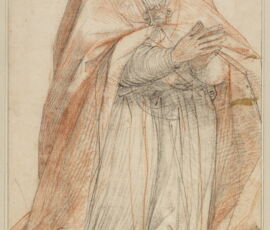 5) Giuseppe Cesari detto il Cavalier D’Arpino, Papa Sisto V inginocchiato in preghiera, 1588-1589, pietra nera e rossa (Haarlem, Teylers Museum)