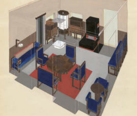Appartamento Alice e Hugo Moller, sala da pranzo e soggiorno 1925-26