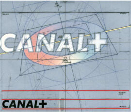 Étienne Robial - Tracé régulateur de l’écran natif du logo Canal+, Juillet 1984 (© Étienne Robial)