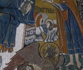 Mosaico absidale. Particolare di San Miniato prima del restauro (© Antonio Quattrone)