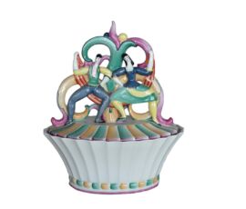 Balletto-Omaggio agli snob, grande bomboniera, D 32,5 cm, porcellana, Società Ceramica Richard-Ginori, 1925