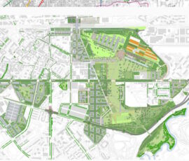 Masterplan di MilanoSesto, con l’inserimento, di fronte alla Città della Salute, degli edifici ad uso misto progettati da Tectoo (© Tectoo)