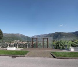 Sistema di trasporto meccanico tra Prato Santa Caterina e viale dei Martiri, fotoinserimenti