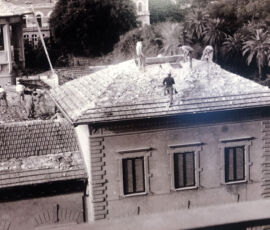 La fase iniziale della demolizione di Villa Deliella a Piacca Croci (© Foto Archivio AutonomeForme)