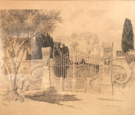 Disegno del Cancello di Villa Deliella realizzato da Ernesto Basile (© Foto Archivio AutonomeForme)