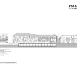 Sezione longitudinale. Courtesy Staab Architekten