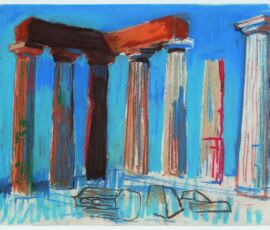 "Tempio di Apollo a Corinth a Mezzogiorno, 1951." Pastello e carboncino su carta (Louis Kahn / Courtesy of Kimbell Art Museum)