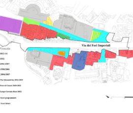 Aree di scavo dei Fori Imperiali. Interventi realizzati e progetti previsti