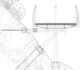 Ciclovia Limone: sezione su parete in roccia (Studio Fontana & Lotti – Lorenzi)