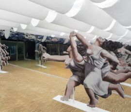 A Milano, al Palazzo dell’Arte, per la XIII Triennale, nella sala L’arrivo al mare, 1964 -
Alessandro Saletta, DSL Studio © Triennale Milano