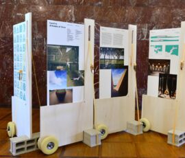 Allestimento mostra itinerante, “La charrette” di Francesca Sorli, Mario Del Gaudio e Giulia Zucca