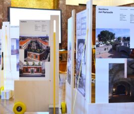 Allestimento mostra itinerante, “La charrette” di Francesca Sorli, Mario Del Gaudio e Giulia Zucca