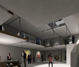 Render del progetto di rigenerazione, ex cotonificio Crespi d'Adda, studio De8 Architetti (© De8 Studio)