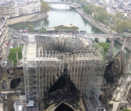 L'impalcatura danneggiata, Notre Dame, Parigi