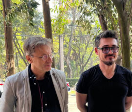 Roman Meyer Falcón con Franco Tagliabue, durante l'incontro