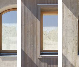 I 3 edifici sperimentali Forschungshäuser, Florian Nagler, Bad Aibling, 2022 (dal sito web https://www.einfach-bauen.net/forschungshaeuser-bad-aibling/, © Sebastian Schels)
